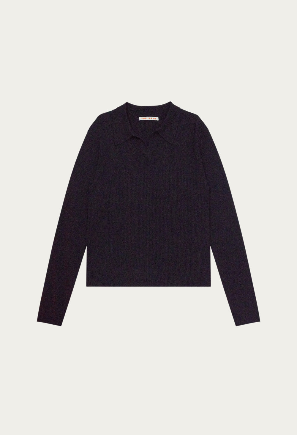 Slim Ribbed Long Sleeve Collar Knit