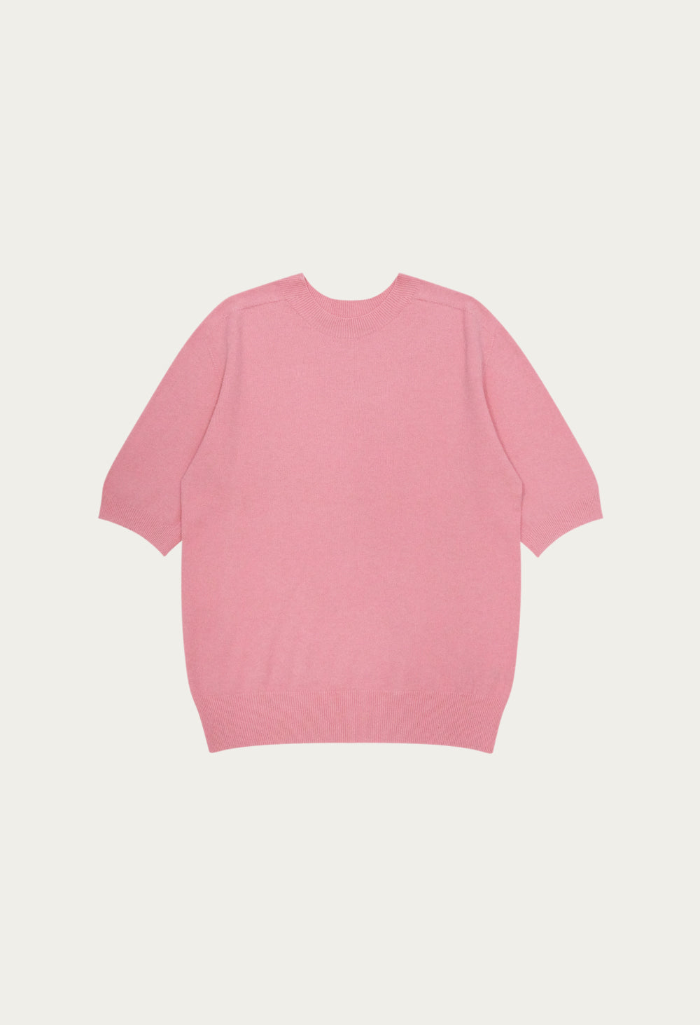 Tinted Wool Wholegarment Short-Sleeved Knit