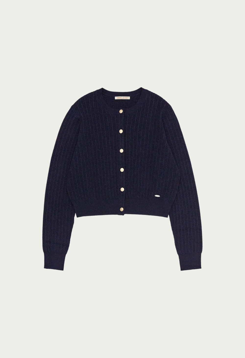 Midnight Gold Button Cable Cardigan