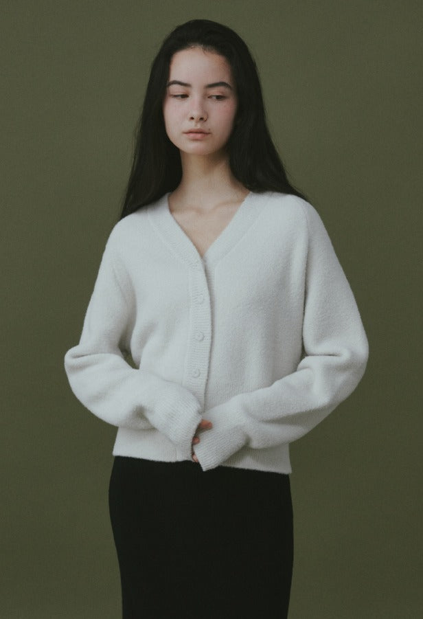 Cloud Buckle V-Neck Cardigan