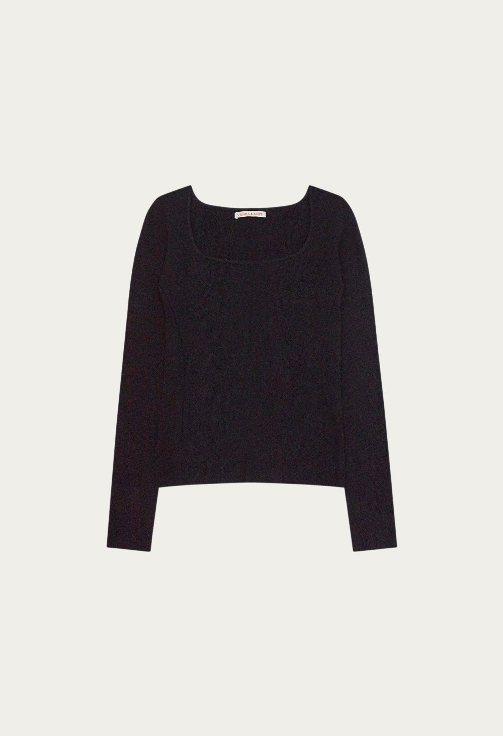 Wave Wool Whole Garment Square Neck Knit