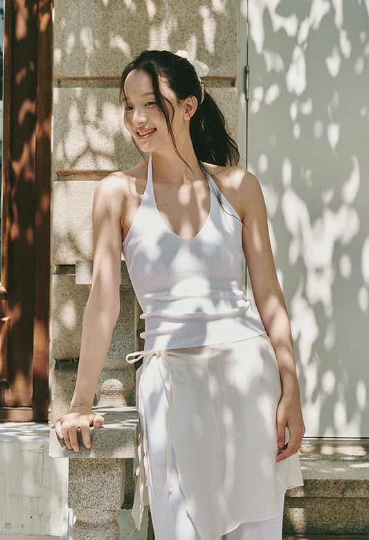 Sunny Halterneck Knit Sleeveless Top