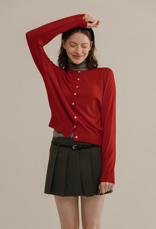 Loose Fit Spring Basic Knit Cardigan