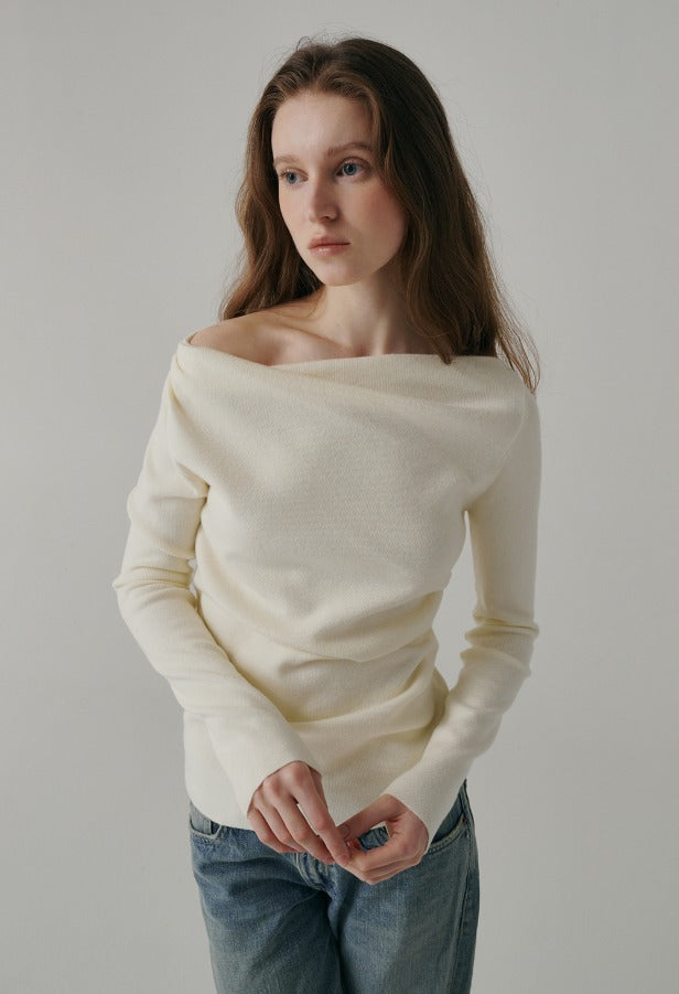 Breeze Drape Off-Shoulder Knit
