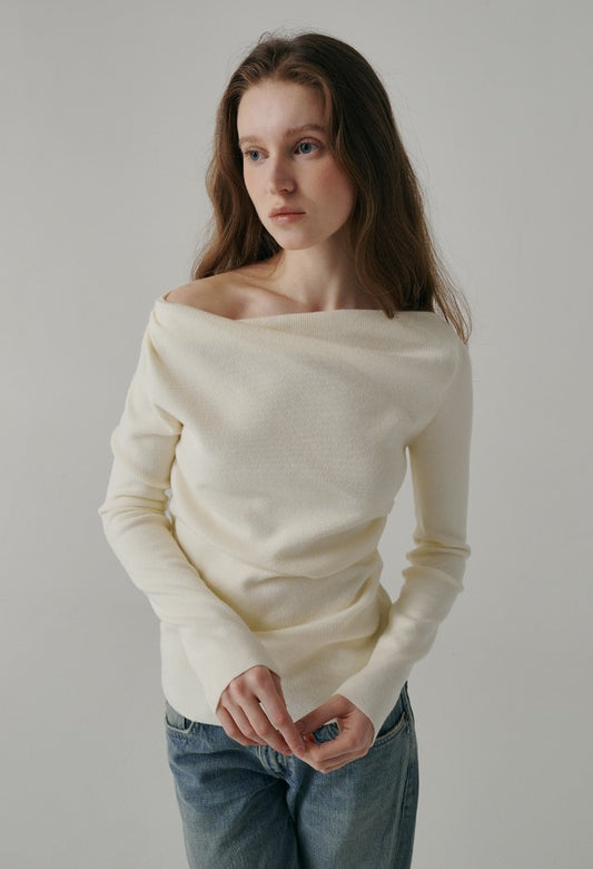 Breeze Drape Off-Shoulder Knit