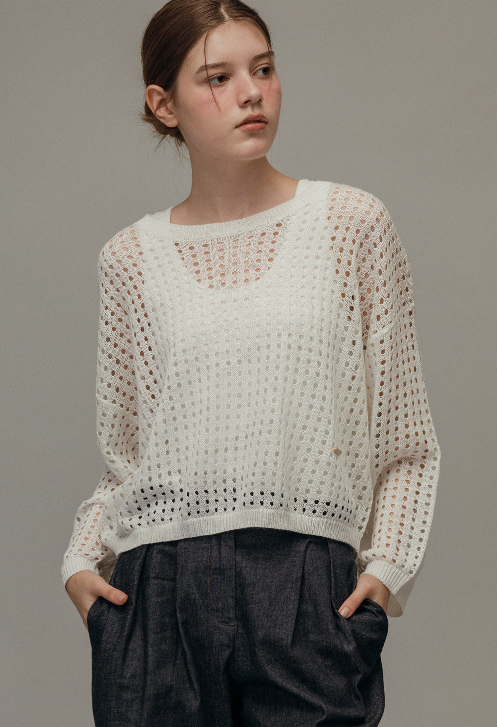 Bamboo linen nett knit