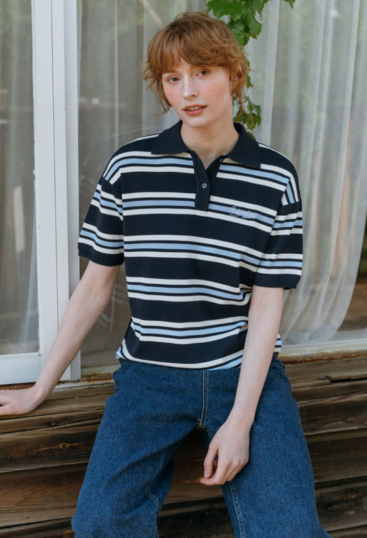 Loose Fit Retro Stripe Ice Knit