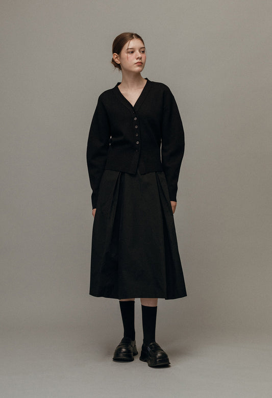 Volume silhouette knit cardigan