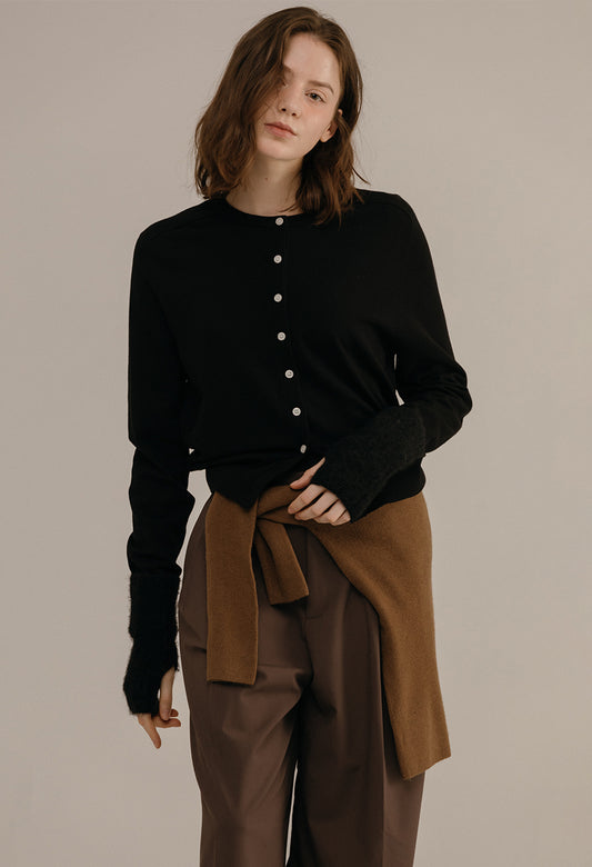 Loose Fit Spring Basic Knit Cardigan