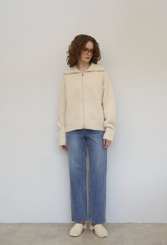 Cozy two way zip-up cardigan