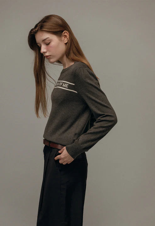 [Same-Day Shipping]  New era lettering puff pullover knit