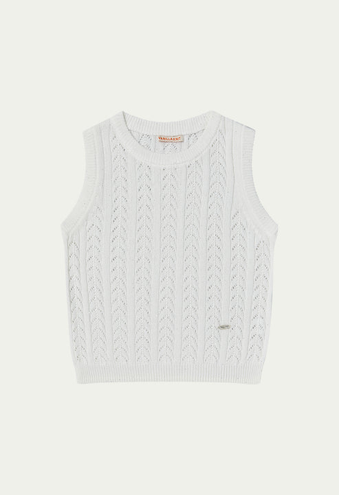 [Same-Day Shipping]  Tropical cable sleeveless knit