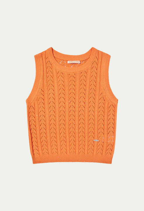 [Same-Day Shipping] Tropical cable sleeveless knit