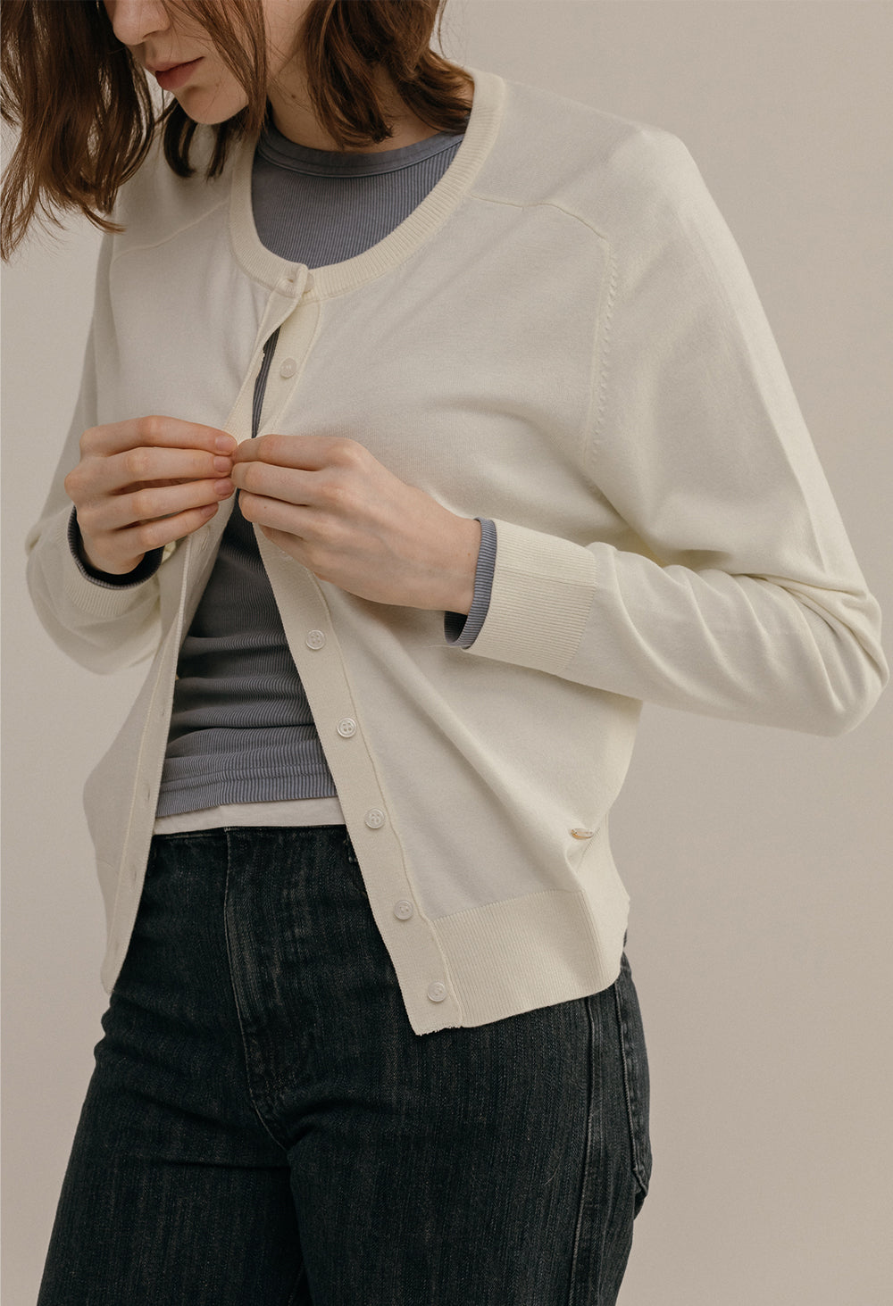 Loose Fit Spring Basic Knit Cardigan