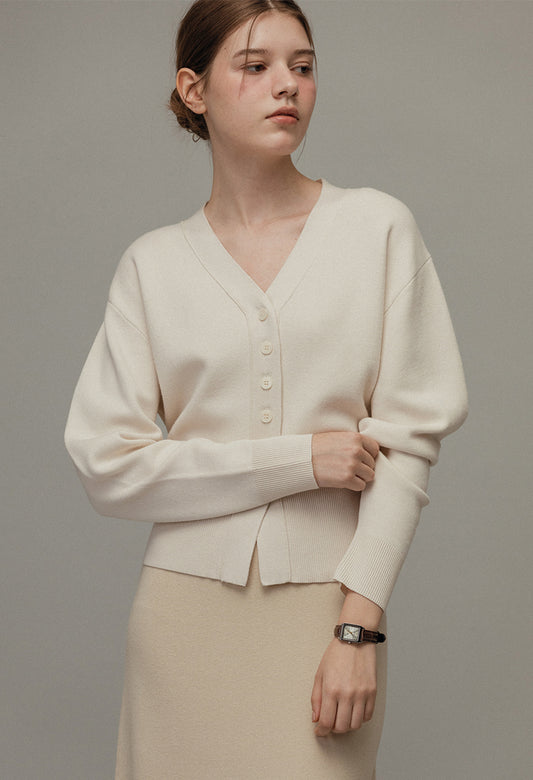 Volume silhouette knit cardigan