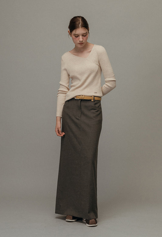 Charming slim wool cut out knit