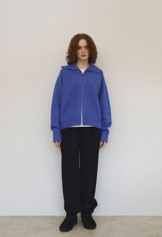 Cozy two way zip-up cardigan