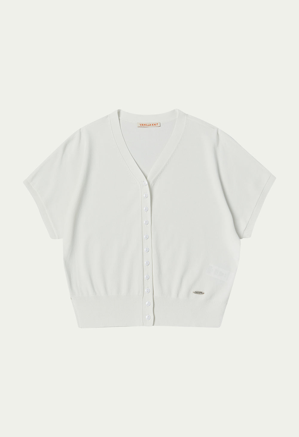 Iced linen v-neck sleeve knit