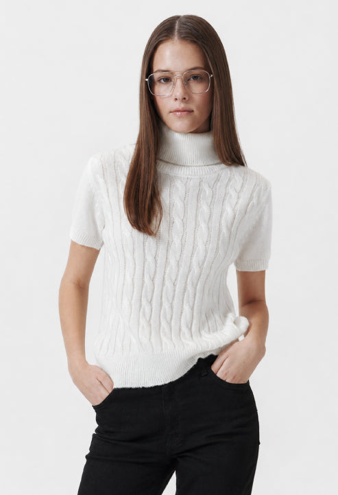 Autumn Cable Turtleneck Wool Knit