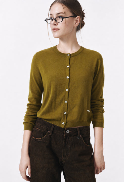 Autumn Basic Wool Knit Cardigan