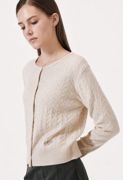 Row Cable Knit Cardigan