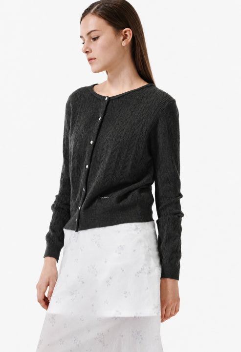 Row Cable Knit Cardigan