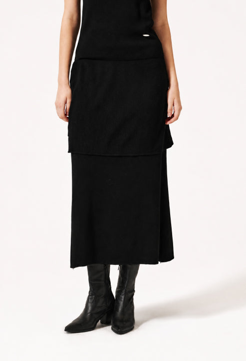 Mood Layered Wrap Knit Skirt