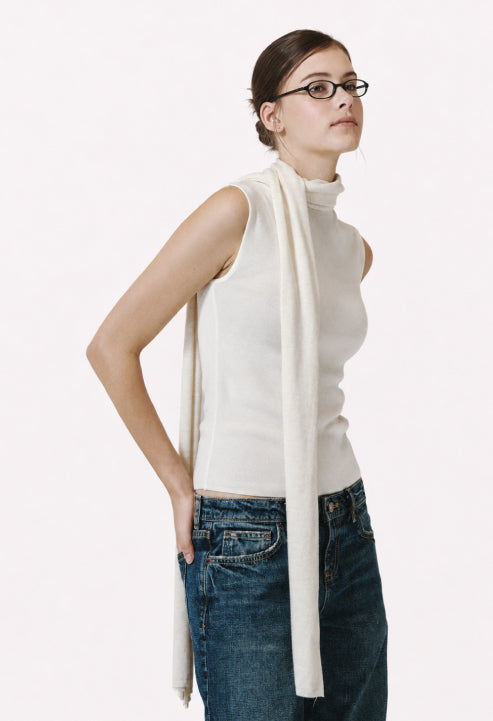 Note Long Wool Knit Scarf