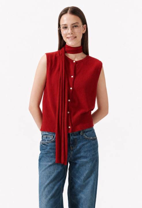 Note Long Wool Knit Scarf
