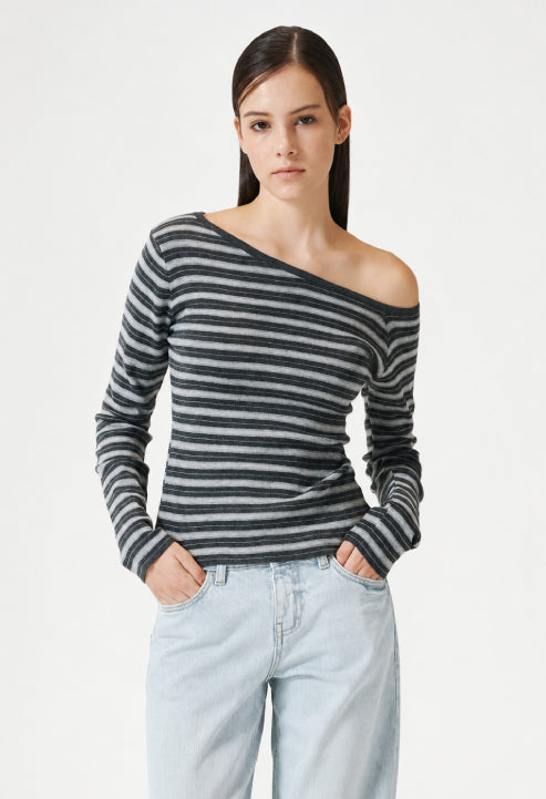 Day Asymmetrical Striped Knit