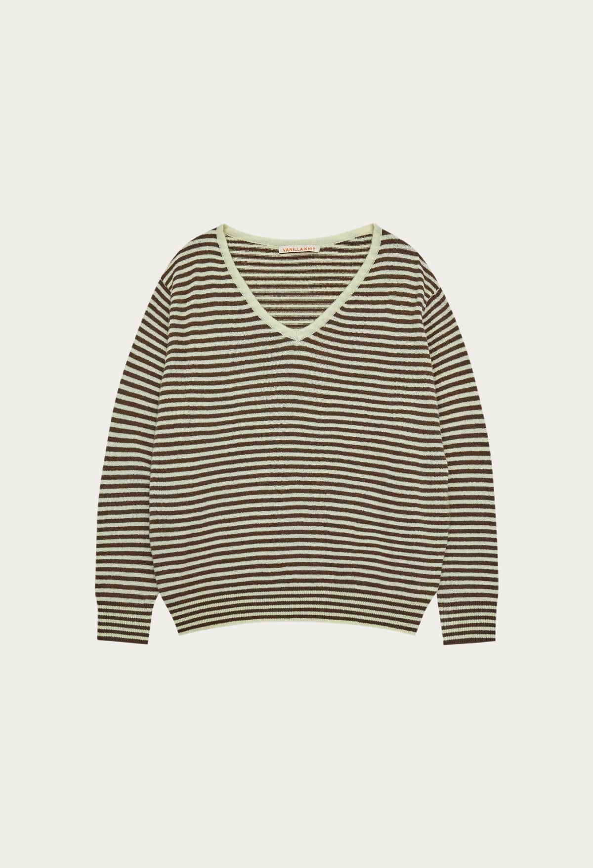 Claire V-Neck Stripe Wool Knit