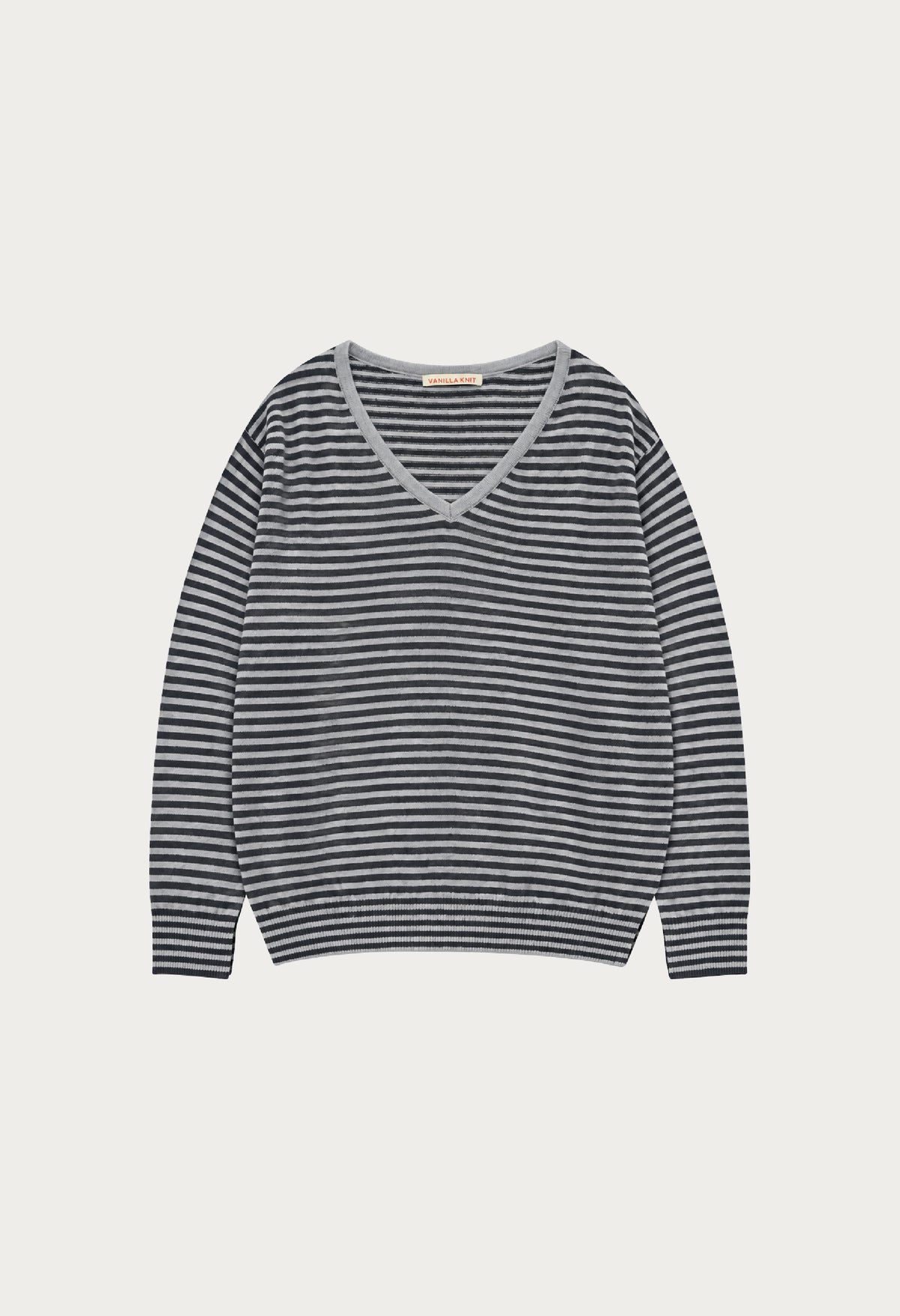 Claire V-Neck Stripe Wool Knit