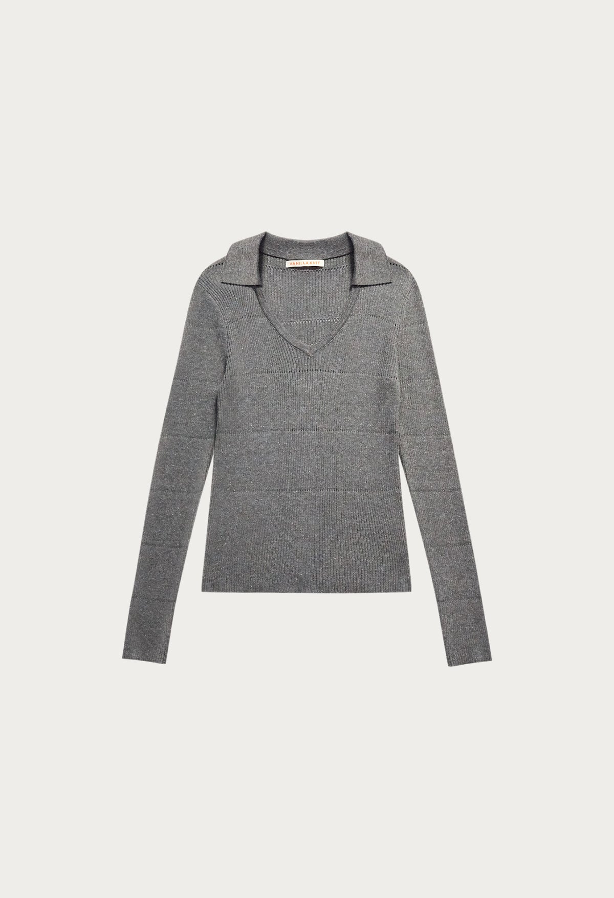 Week V-Neck Collared Knit