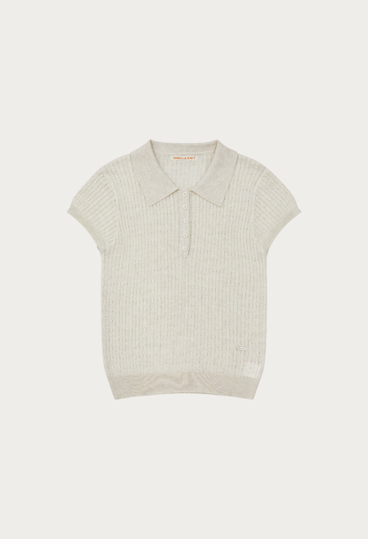 Dayshell Cable Collar Short Sleeve Knit