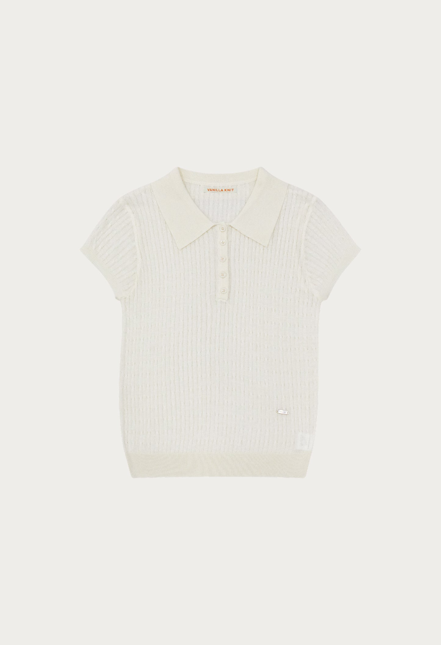 Dayshell Cable Collar Short Sleeve Knit