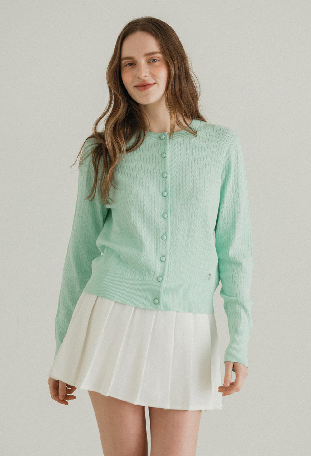 Glow cable knit cardigan