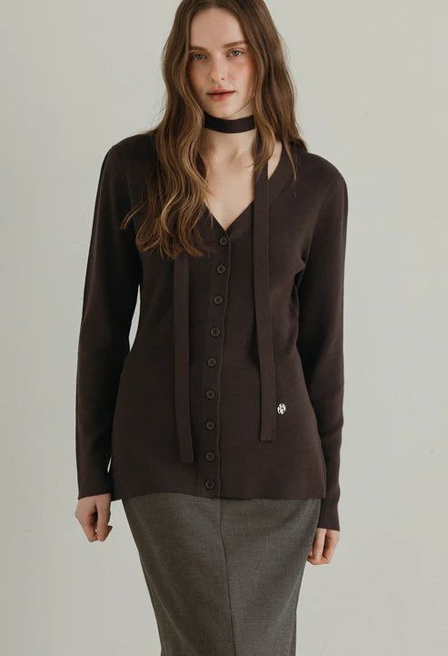 [Same-Day Shipping] Hug scarf knit cardigan