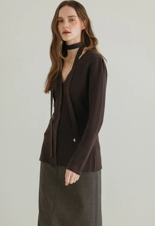 [Same-Day Shipping] Hug scarf knit cardigan