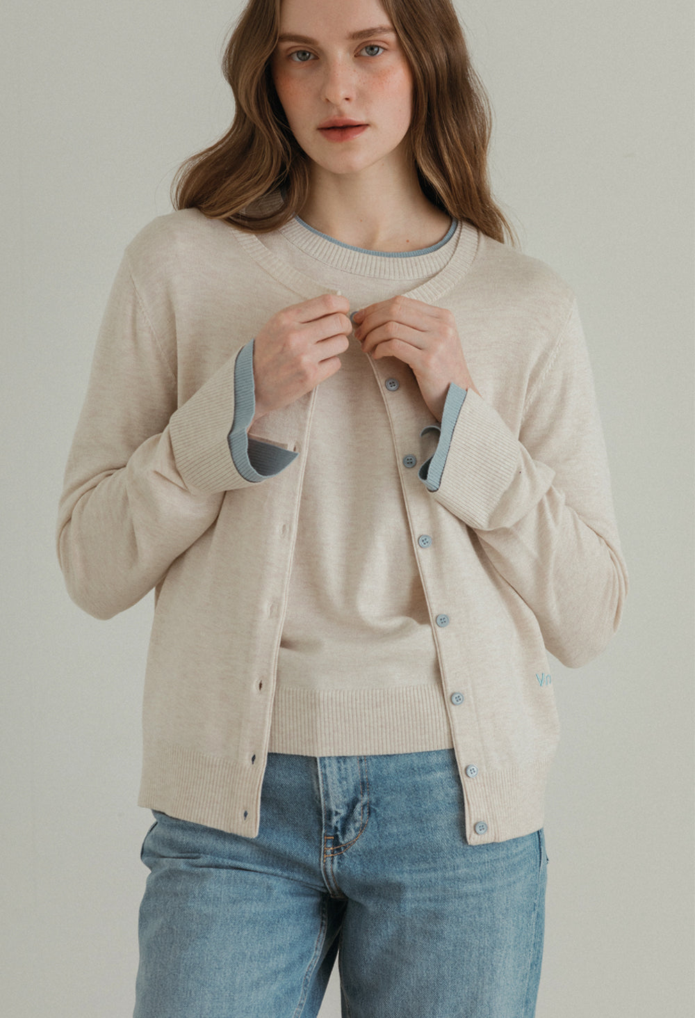 Oasis layered knit cardigan