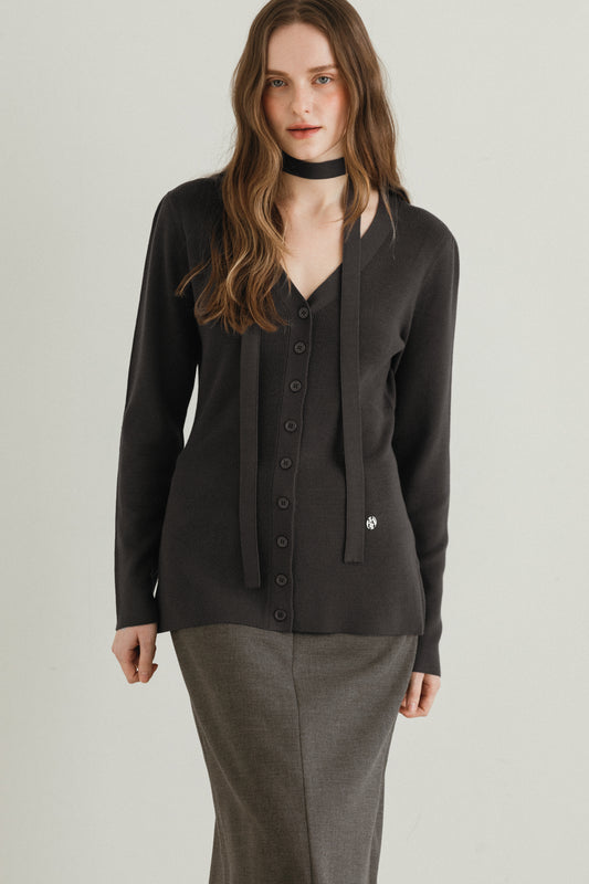 Hug scarf knit cardigan