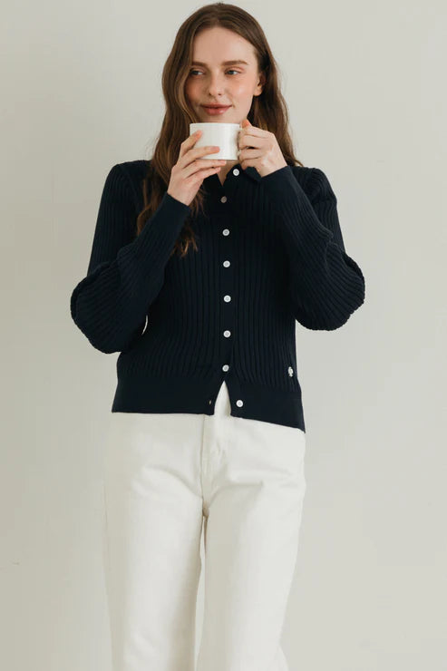 [Same-Day Shipping] Romance collar knit cardigan