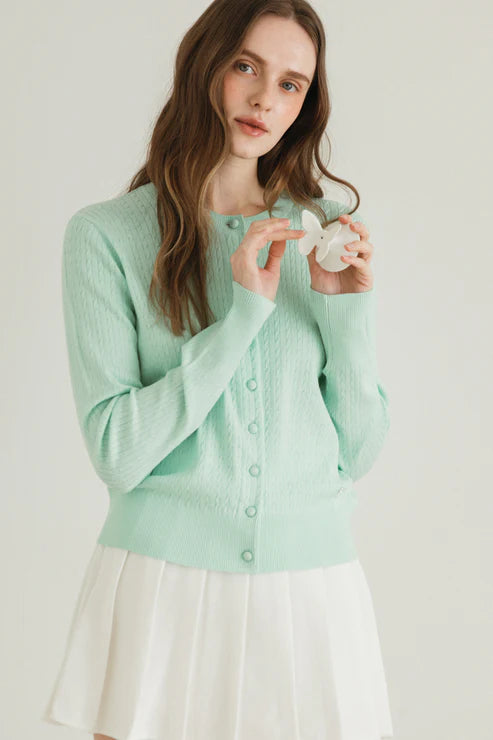 [Same-Day Shipping] Glow cable knit cardigan