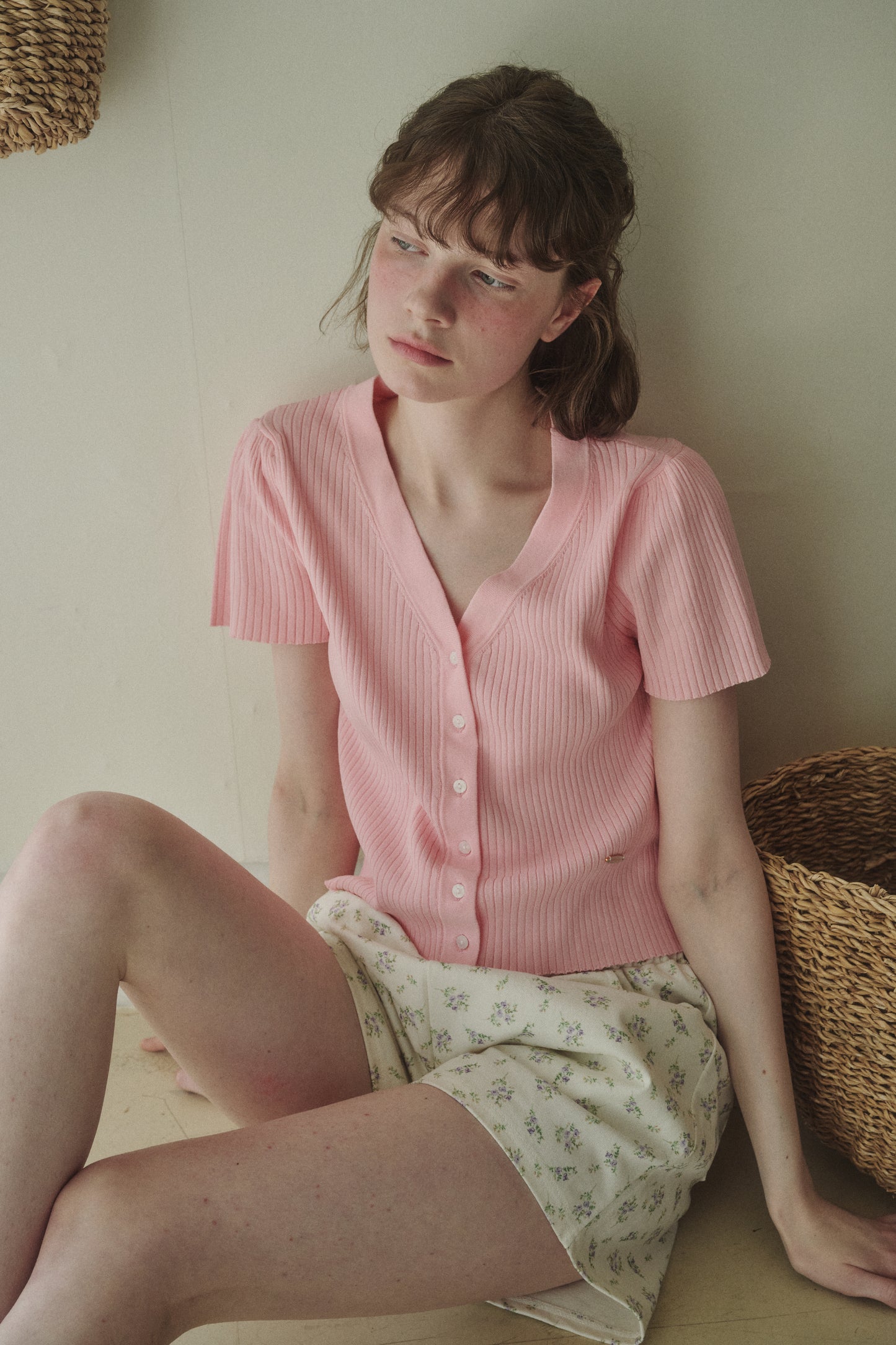 [Same-Day Shipping] Sherbet silk knit iced sleeve knit