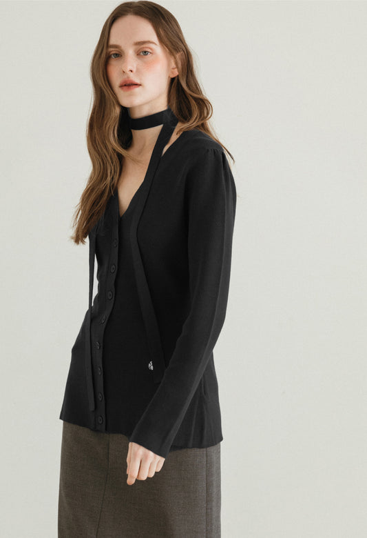 Hug scarf knit cardigan