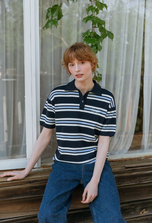 Loose Fit Retro Stripe Ice Knit