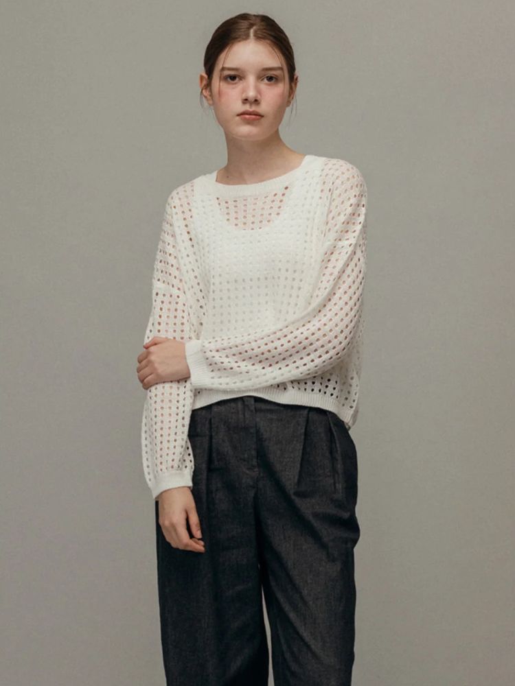 [Same-Day Shipping]   Bamboo linen nett knit