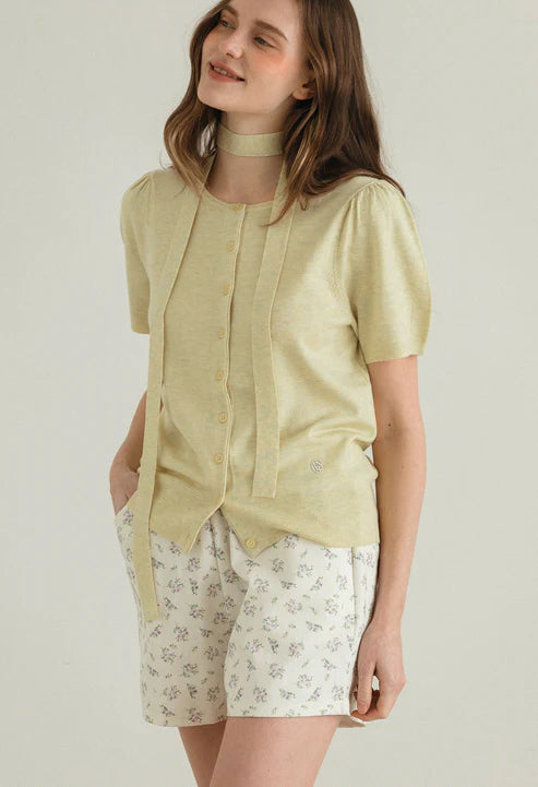 [Same-Day Shipping] Bubbly scarf knit cardigan