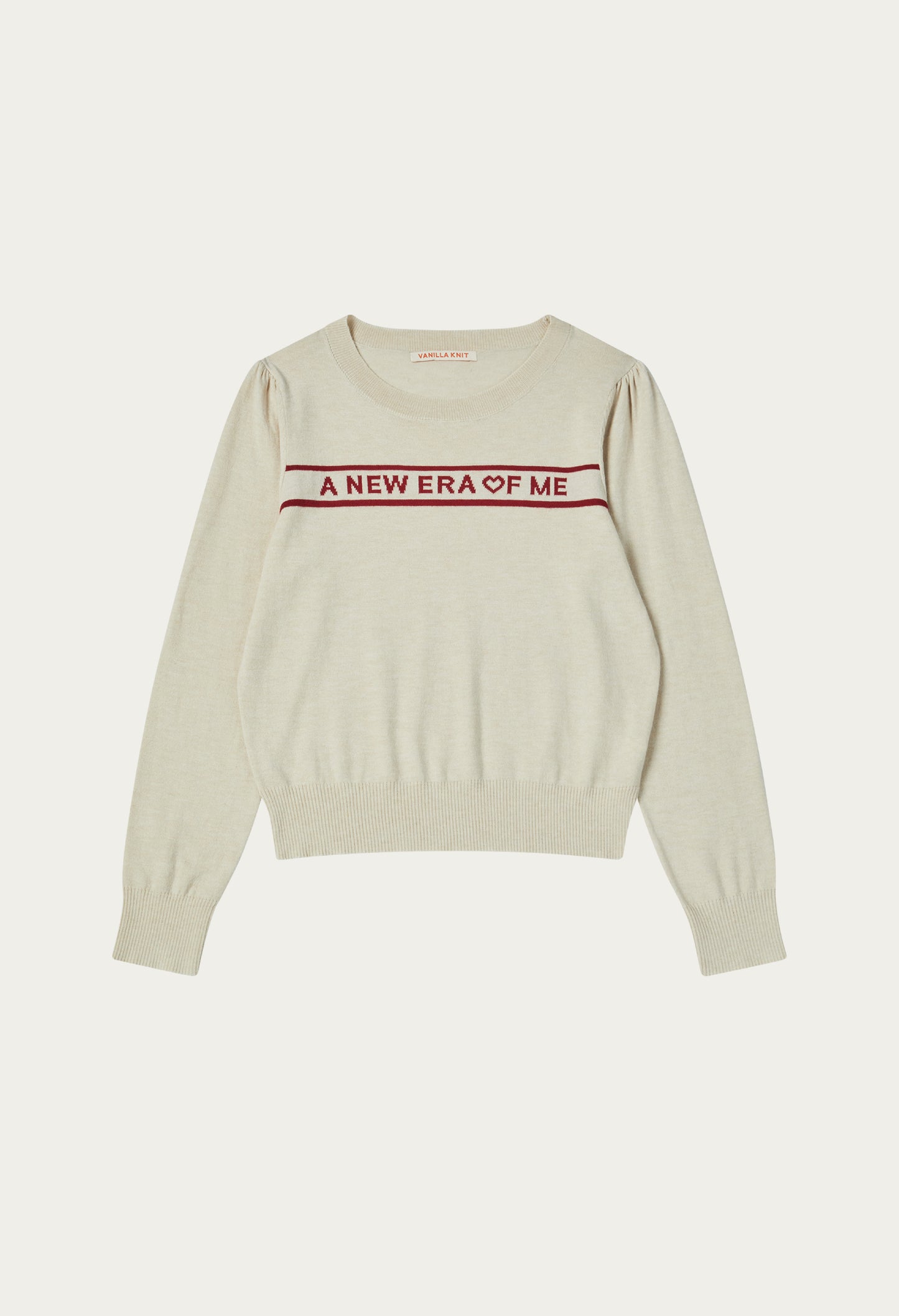 New era lettering puff pullover knit