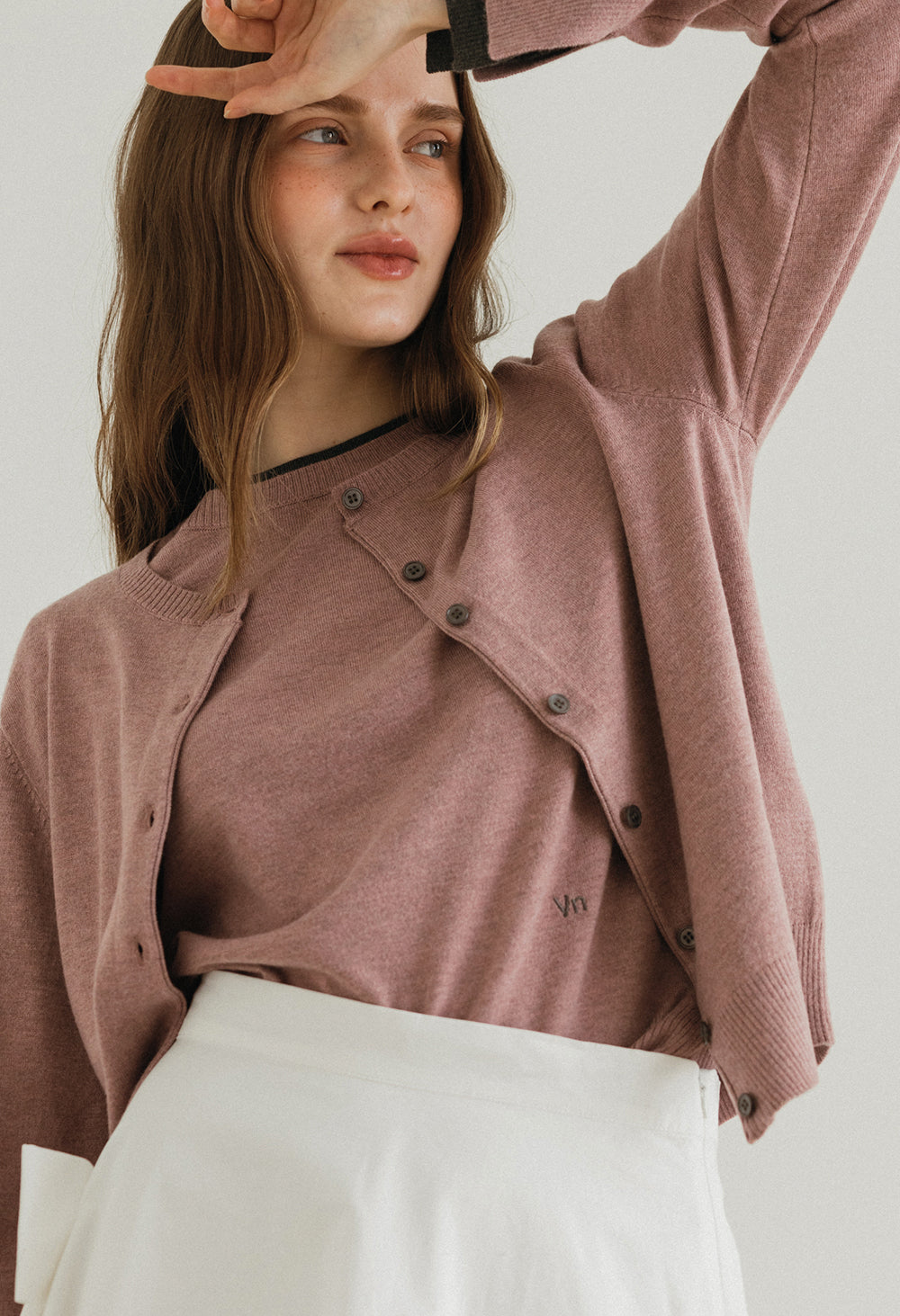 Oasis layered knit cardigan