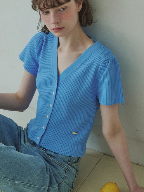 [Same-Day Shipping] Sherbet silk knit iced sleeve knit